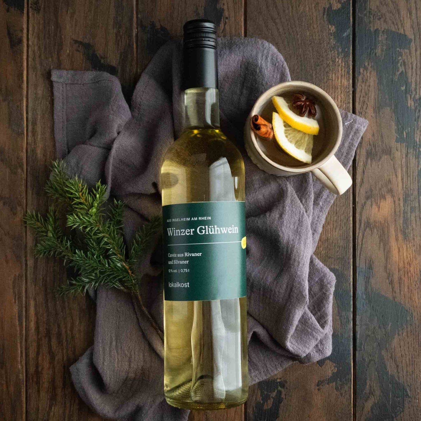 Weißer Lokalkost Winzerglühwein