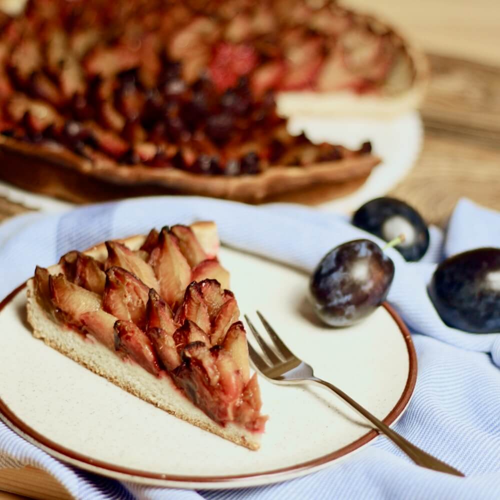 Stück Pflaumenkuchen