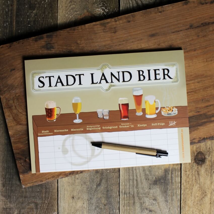Stadt Land Bier Spiel